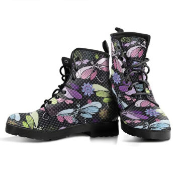 Colorful Dragonfly 2 Handcrafted Boots