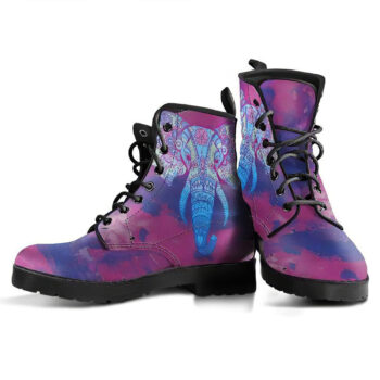 Colorful Elephant Womens Leather Boots