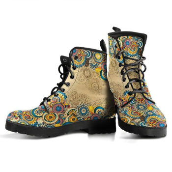 Colorful Mandalas Womens Leather Boots