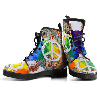Colorful Peace Henna Handcrafted Boots