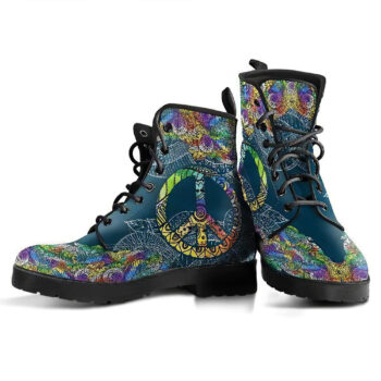 Colorful Peace Mandala Handcrafted Boots