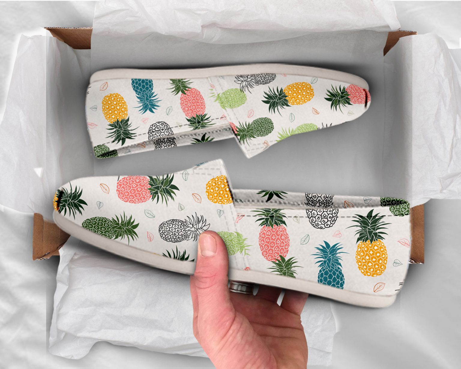 Cute Pineapple Shoes Custom Canvas Sneakers For Kids & Adults