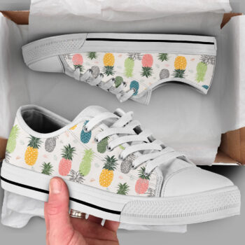 Colorful Pineapple Shoes | Custom Low Tops Sneakers For Kids & Adults
