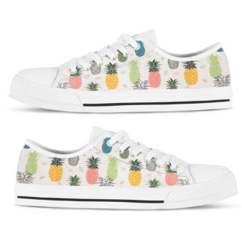 Colorful Pineapple Shoes | Custom Low Tops Sneakers For Kids & Adults