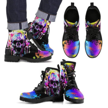Colorful Skull Handcrafted Boots