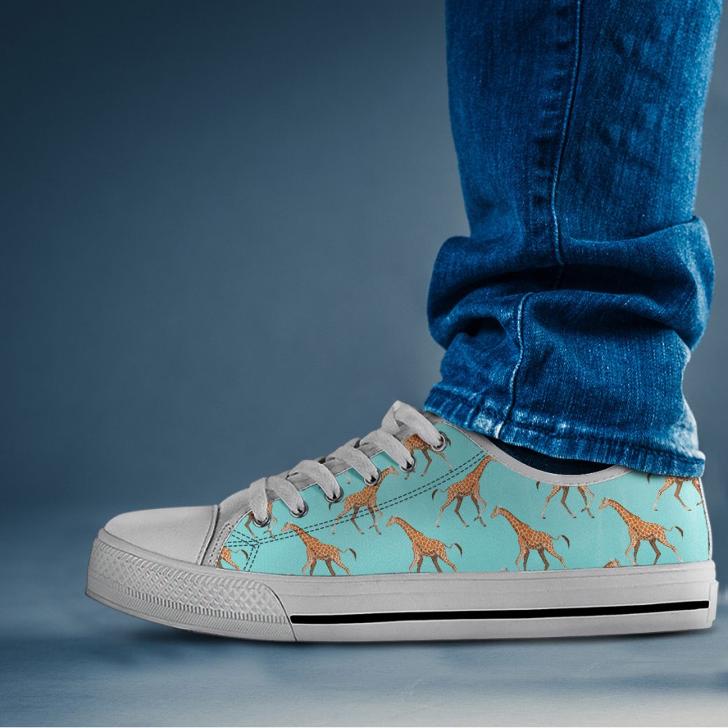 Giraffe Printed Shoes | Custom Low Tops Sneakers For Kids & Adults
