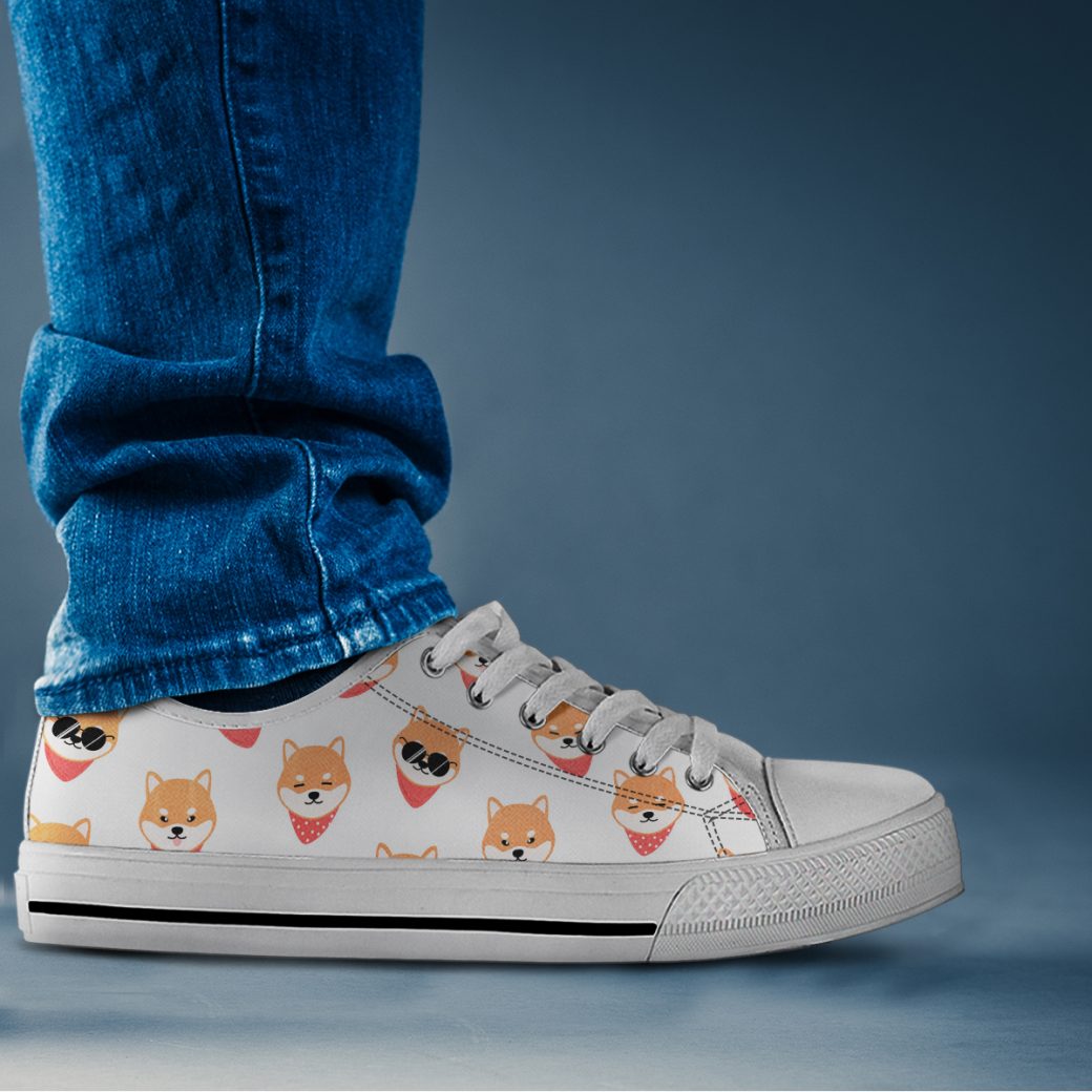 Cute Japanese Dog Shoes | Custom Low Top Sneakers For Kids & Adults