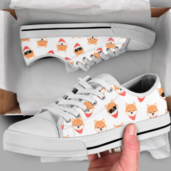 Cute Japanese Dog Shoes | Custom Low Top Sneakers For Kids & Adults
