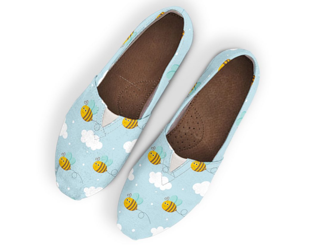 Cute Bee Shoes | Custom Canvas Sneakers For Kids & Adults