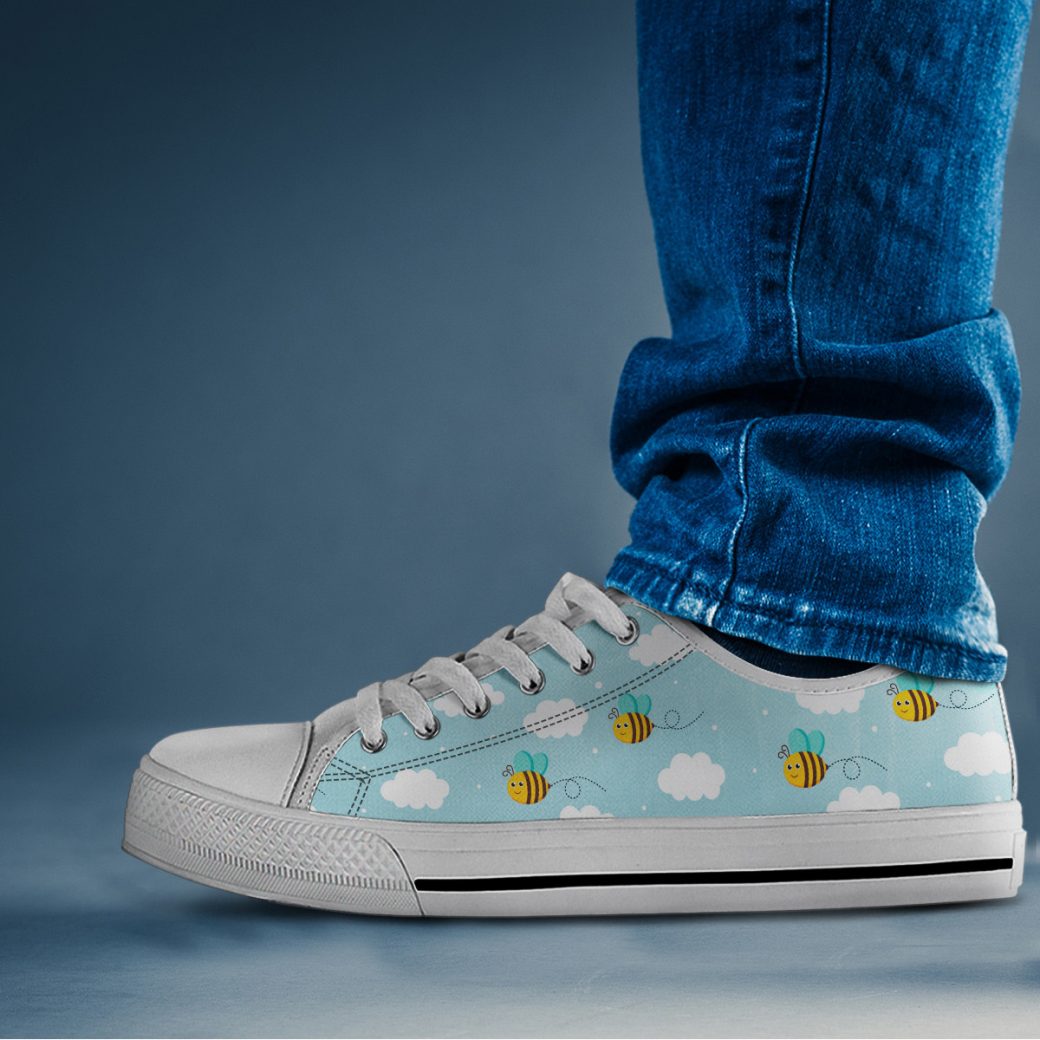 Cute Bee Shoes | Custom Low Tops Sneakers For Kids & Adults