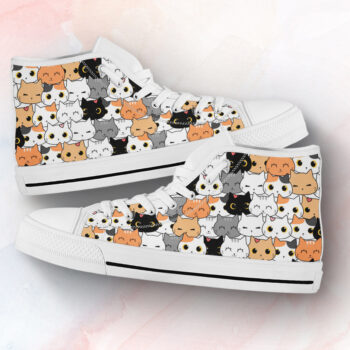 Cute Cats Shoes | Custom High Top Sneakers For Kids & Adults