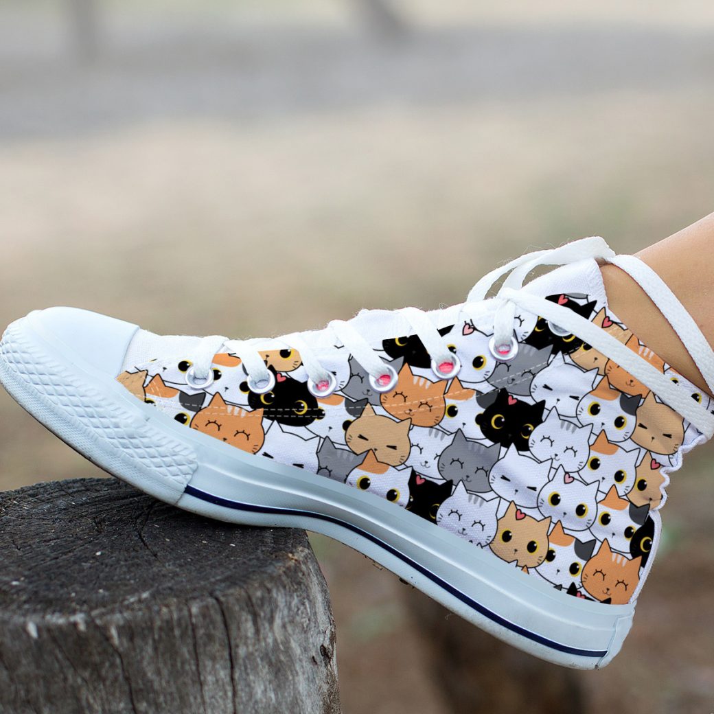 Cute Cats Shoes | Custom High Top Sneakers For Kids & Adults