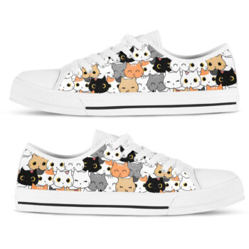 Cute Cats Printed Shoes | Custom Low Tops Sneakers For Kids & Adults