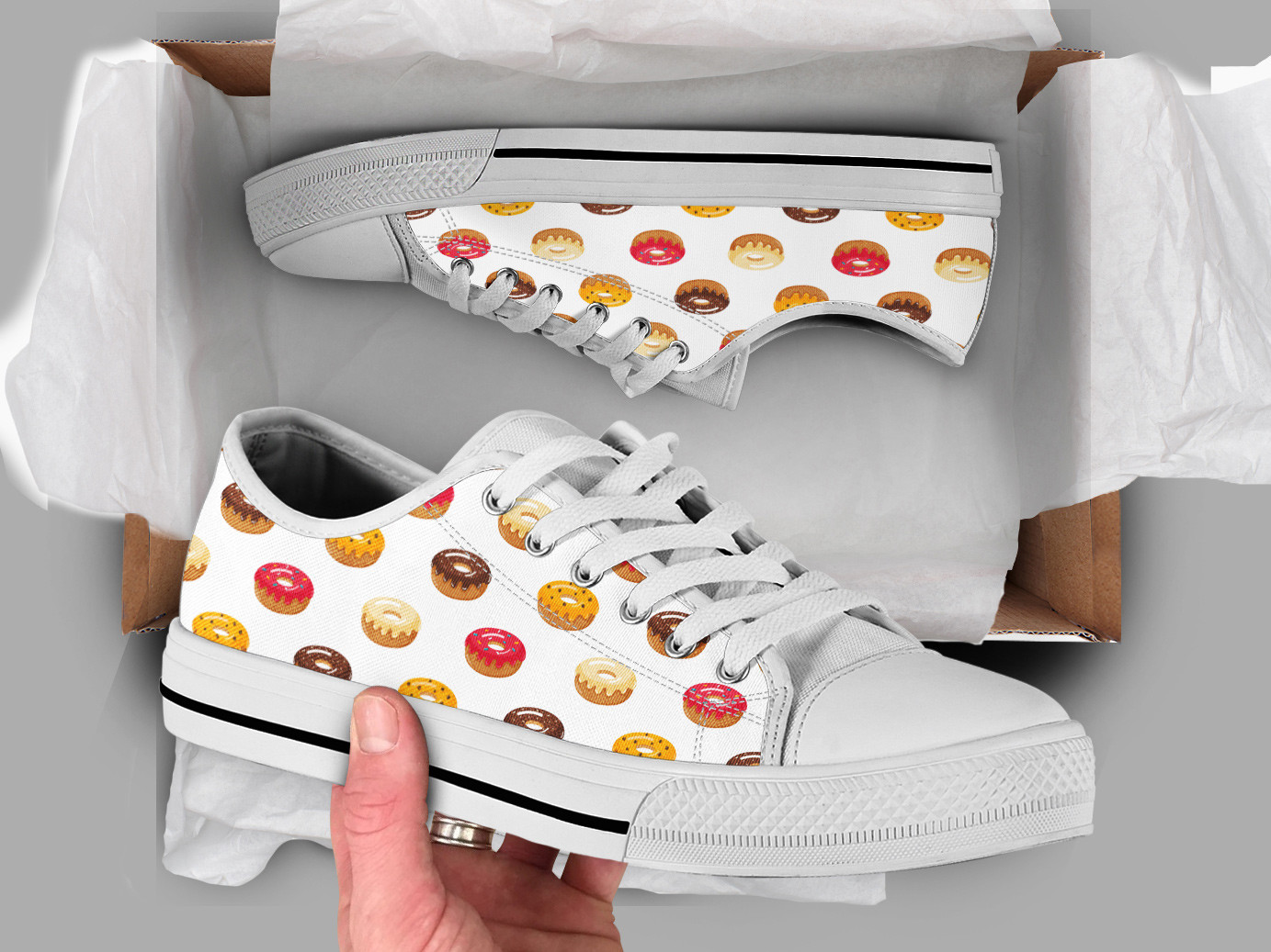 Donuts - Women's Low Top Shoes | Custom Low Tops Sneakers For Kids & Adults