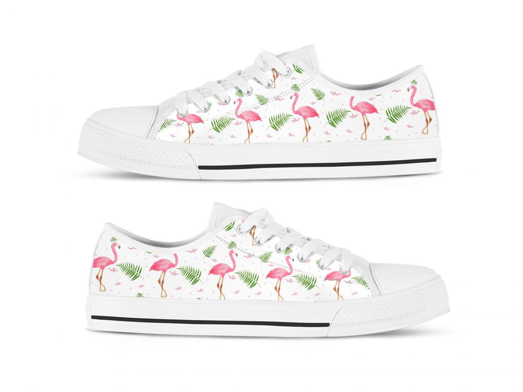 Pink Flamingo Shoes | Custom Low Tops Sneakers For Kids & Adults