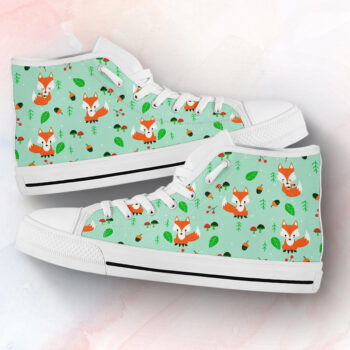 Cute Fox Shoes | Custom High Top Sneakers For Kids & Adults
