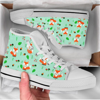 Cute Fox Shoes | Custom High Top Sneakers For Kids & Adults