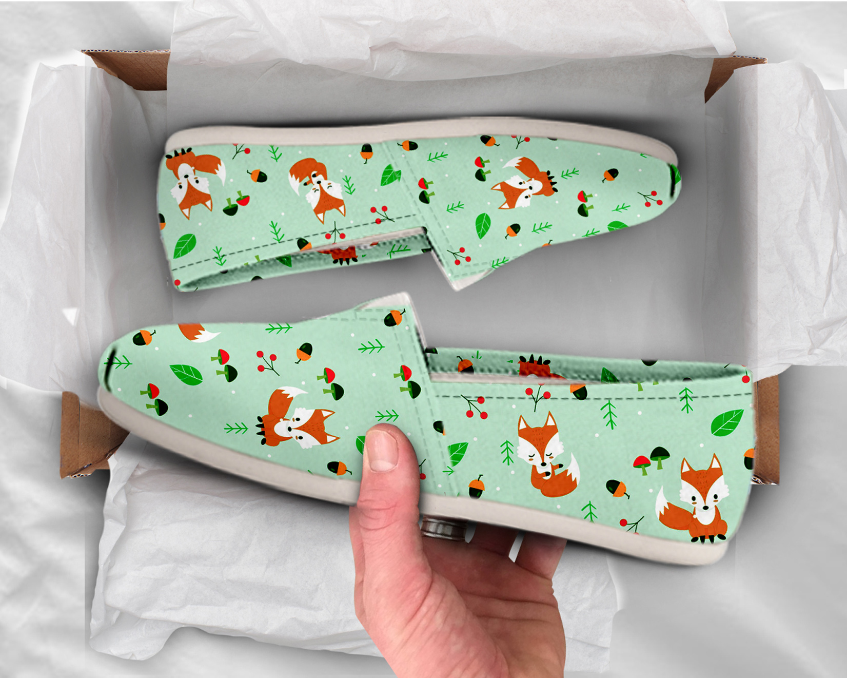 Slip-On Fox Shoes | Custom Canvas Sneakers For Kids & Adults
