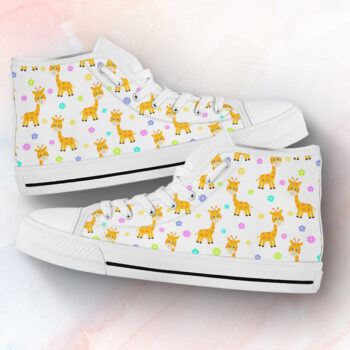 Cute Giraffe Shoes | Custom High Top Sneakers For Kids & Adults