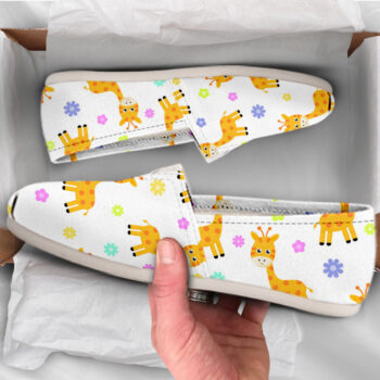 Yellow Giraffe Shoes | Custom Canvas Sneakers For Kids & Adults