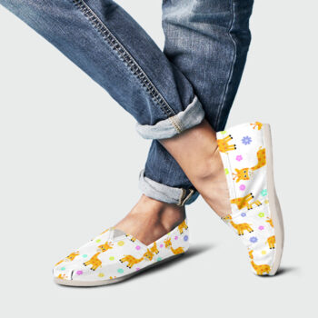 Yellow Giraffe Shoes | Custom Canvas Sneakers For Kids & Adults