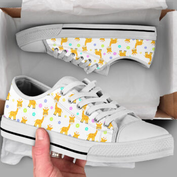 Cute Giraffe Shoes | Custom Low Tops Sneakers For Kids & Adults