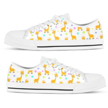 Cute Giraffe Shoes | Custom Low Tops Sneakers For Kids & Adults