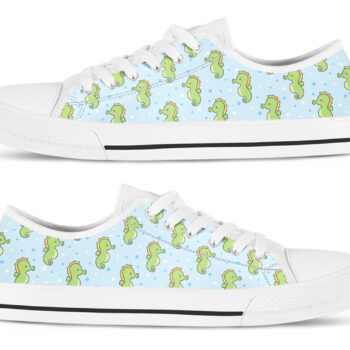 Cute Seahorse Kawaii Shoes | Custom Low Tops Sneakers For Kids & Adults