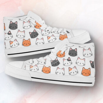 Cute Kitten Shoes | Custom High Top Sneakers For Kids & Adults