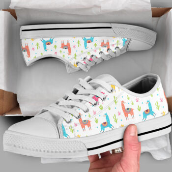 Colorful Llama Shoes | Custom Low Top Sneakers For Kids & Adults