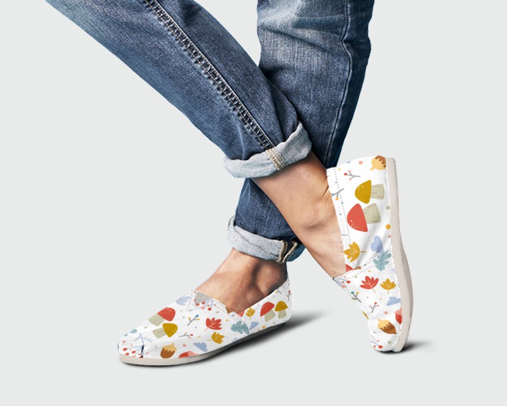 Slip-On Mushroom Shoes | Custom Canvas Sneakers For Kids & Adults