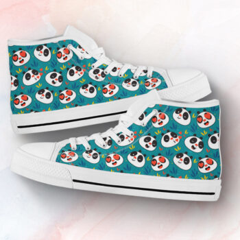 Cute Panda Shoes | Custom High Top Sneakers For Kids & Adults