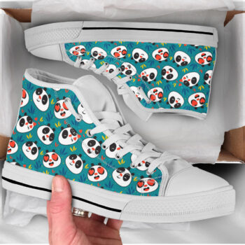 Cute Panda Shoes | Custom High Top Sneakers For Kids & Adults