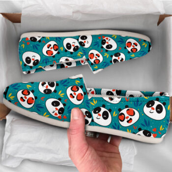Slip-On Panda Shoes | Custom Canvas Sneakers For Kids & Adults