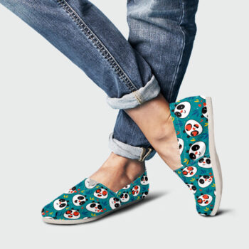 Slip-On Panda Shoes | Custom Canvas Sneakers For Kids & Adults