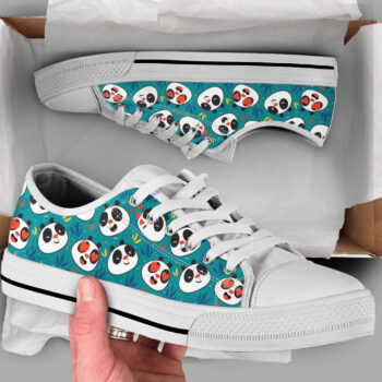 Panda Face Shoes | Custom Low Tops Sneakers For Kids & Adults