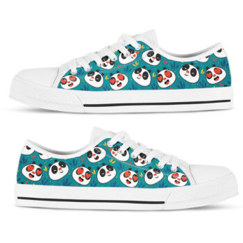 Panda Face Shoes | Custom Low Tops Sneakers For Kids & Adults