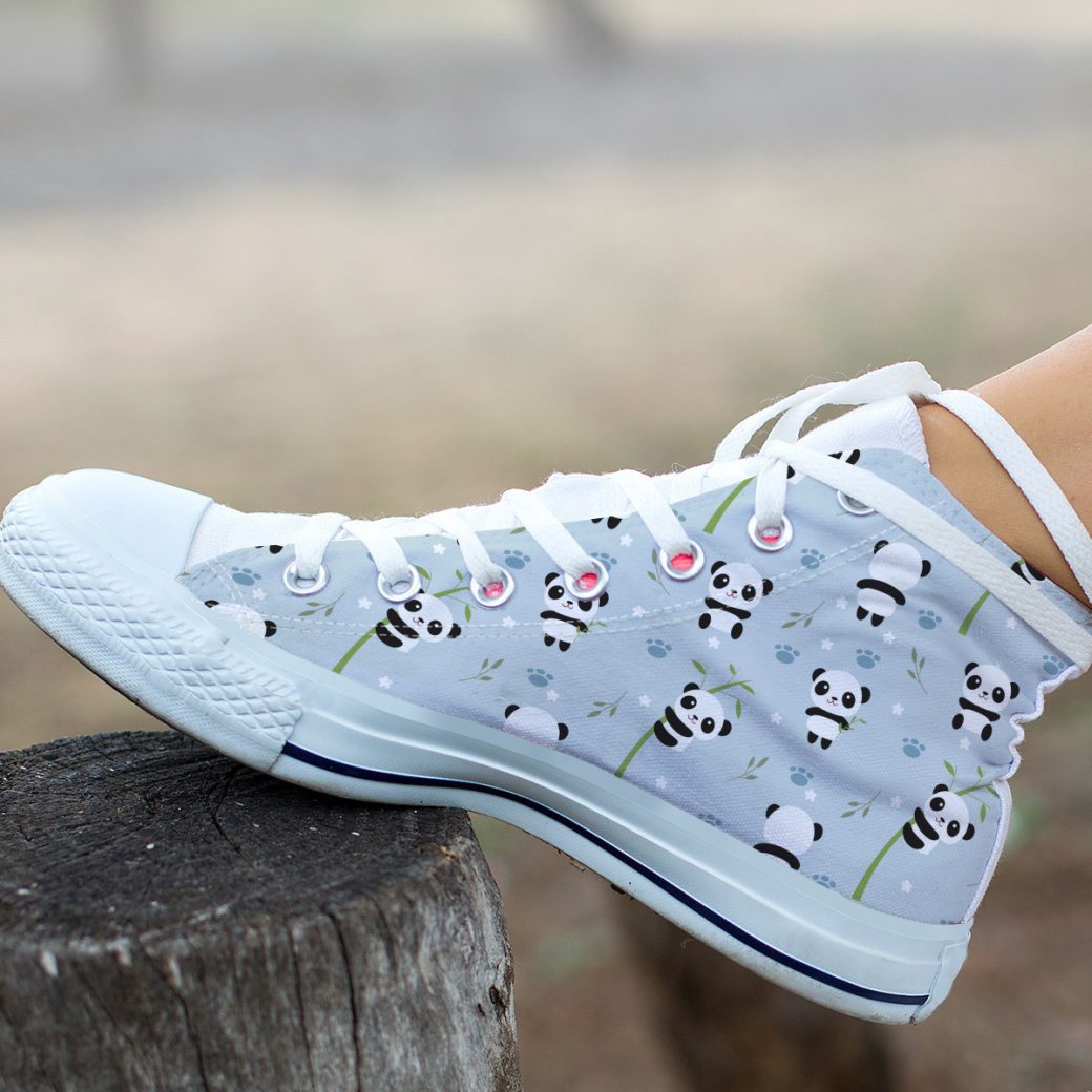 Panda Bamboo Shoes | Custom High Top Sneakers For Kids & Adults