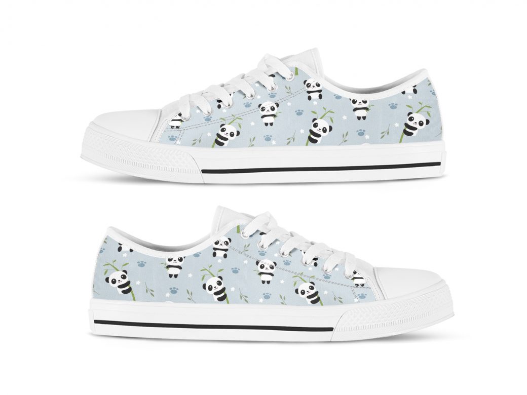 Panda Bamboo Shoes | Custom Low Tops Sneakers For Kids & Adults