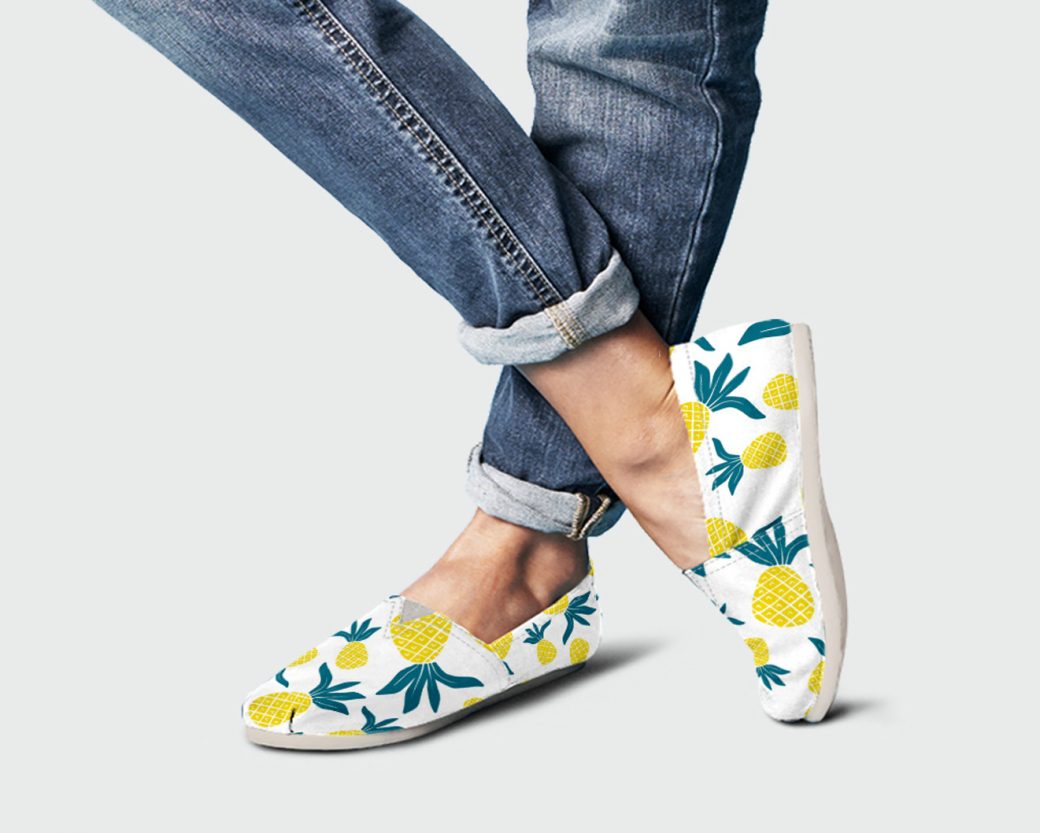 Pineapple Slip-On Shoes | Custom Canvas Sneakers For Kids & Adults