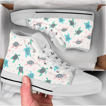 Cute Turtle Shoes | Custom High Top Sneakers For Kids & Adults
