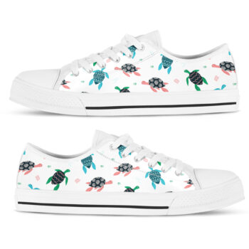 Turtle Printed Shoes | Custom Low Tops Sneakers For Kids & Adults