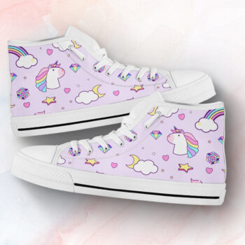 Cute Unicorn Shoes | Custom High Top Sneakers For Kids & Adults