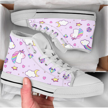 Cute Unicorn Shoes | Custom High Top Sneakers For Kids & Adults