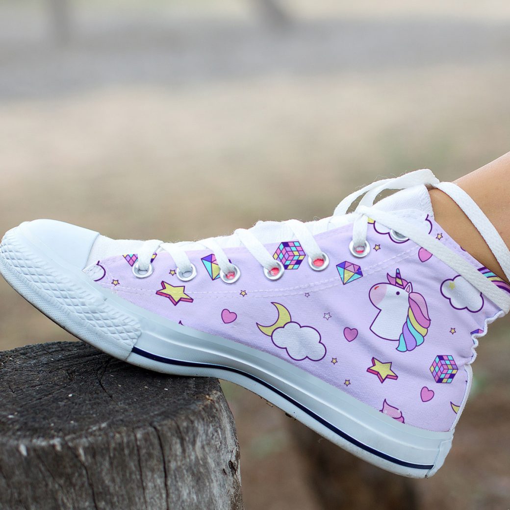 Cute Unicorn Shoes | Custom High Top Sneakers For Kids & Adults