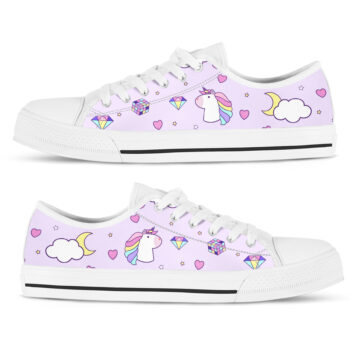 Cute Unicorn Shoes | Custom Low Tops Sneakers For Kids & Adults