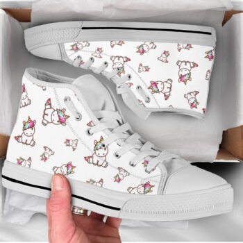 Sitting Unicorn Shoes | Custom High Top Sneakers For Kids & Adults