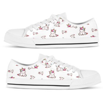 White Unicorn Shoes | Custom Low Tops Sneakers For Kids & Adults