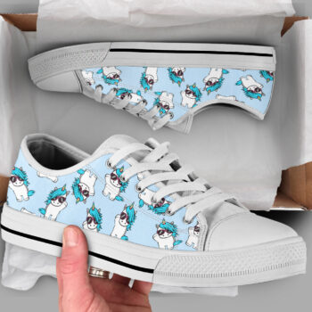 Blue Unicorn Shoes | Custom Low Tops Sneakers For Kids & Adults