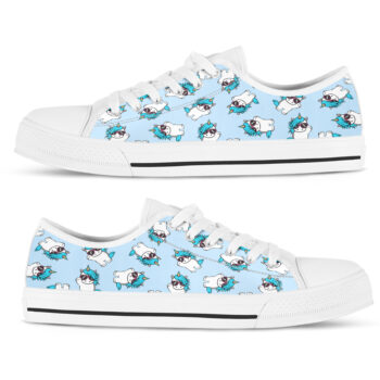 Blue Unicorn Shoes | Custom Low Tops Sneakers For Kids & Adults